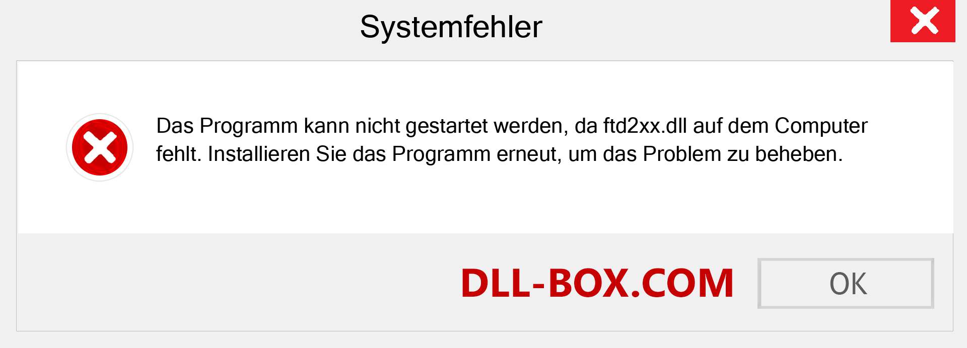 ftd2xx.dll-Datei fehlt?. Download für Windows 7, 8, 10 - Fix ftd2xx dll Missing Error unter Windows, Fotos, Bildern